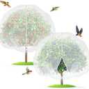 Fruit Tree Netting with Zipper & Drawstring - 10'x10' Garden Plant Net Pest Barrier to Prevent Cicadas Bird Squirrel Deer - Bug Protection for Blueberry Tomato with Fine Mesh Insect Cover (2 Pack)