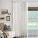 Extra Wide 100 Inch Wide Ivory White Pinch Pleated Linen Curtains 84 Inches Long for Patio Sliding Glass Door 100 Inch Width Pleated Drapes with Hooks Rings 100x84 Curtain for Living Room 1 Panel