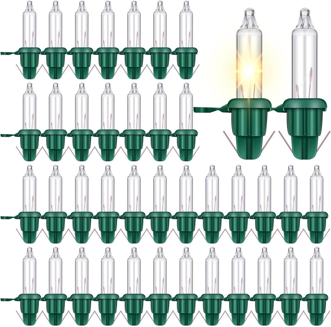 Mudder 240 Pieces Replacement Christmas Tree Light Bulbs 2.5v 0.425w LED Christmas Incandescent String Light Replacement Bulbs for Prelit Xmas Tree Indoor Outdoor Decor (Clear)
