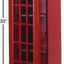 Deco 79 Wooden Telephone Room Storage Unit Vintage London Booth 2 Shelf Storage Cabinet, Accent Cabinet 11" x 9" x 30", Red