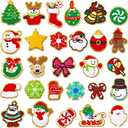 28 Pcs Christmas Iron on Patches Embroidered Sew Applique Repair Patch Glitters Chenille Patches Snowflakes, Santa Claus, Elk, Socks, Snowman for Christmas Clothing Hat Repair Decor DIY