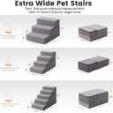 Gardner Pet Dog Stairs for Small Dogs 18.5" H, 4-Step Extra Wide Dog Steps for Bed, Pet Stairs for Bed and Couch with Durable Non-Slip Waterproof Fabric Cover and Soft Foam, Grey