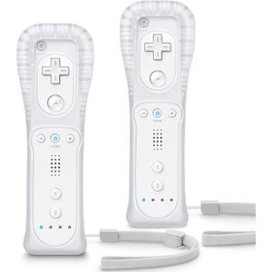 Wii Controller 2 Pack, Wii Remote Controller, with Silicone Case and Wrist Strap, TIANHOO Remote Controller for Wii/Wii U, White