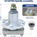 2 Pack GY20785 Spindle Assembly with GX20367 Pulley GY20629 GY20067 Idler Pulley GX20072 Belt Replaces GY20050 for John Deere L110, L111, L118, L105, L107, L108, L100 Lawn Tracors