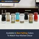 Salt and Pepper Shakers Set with Adjustable Pour Holes by CHEFVANTAGE - White