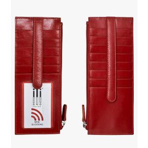 ili New York Long Double Sided Slim Wallet, RFID Blocking Card Holder with ID Window and Side Zip Pocket for Men and Women, Red ili New York Long Double Sided Slim Wallet, RFID Blocking Card Holder with ID Window and Side Zip Pocket for Men and Women, Red