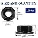 1/4-20 Serrated Flange Hex Lock Nuts 100Pcs 304 Stainless Steel 18-8, Full Thread, Hex Drive, Bright Finish, Black Oxide by SG TZH