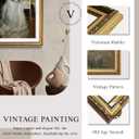 VIYYIEA Large Gold Framed Woman Reading Living Room Wall Art, 24x36 Inch