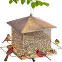 Bird Feeder, Heavy Duty Metal Bird Feeders for Outdoor Hanging, 5LB Extra Large Capacity Wild Birdfeeder for Garden Yard Outside Backyard