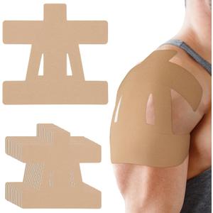 12 Count Kinesiology Tape for Shoulder Pain Relief Pre Cut Sports Waterproof Breathable Enhance Elastic Kinesiology Athletic Tape for Shoulder Support and Muscle Sports (Skin Color)