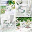 OurWarm White Wedding Card Box with Lock & Slot, PVC Gift Card Box for Wedding Reception, Eucalyptus Wedding Envelope Money Card Box for Party Graduation Birthday Bridal Shower Decorations