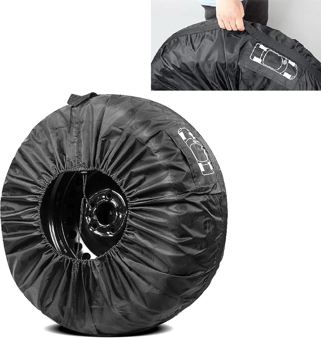 1 PC Car Tire Protector, Car Spare Tire Cover, Spare Tire Storage Bag, Universal for Most Cars (Black #31.49")