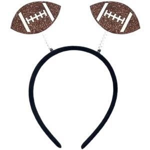 3 x AIUPUOC Football Headband for Women Cute Football Design Headband Head Boppers Sports Hair Accessories for Football Mom Fans Game Day Cheer Hairband Non Slip (Brown B, Average)