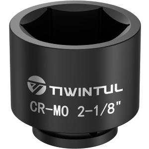 3/4 Inch Drive Impact Socket 2-1/8", Anti-Rounding 6-Point Design SAE Socket, Heat-Treated CR-MO, Black Phosphate Finish, Axle Nut Socket for Auto Repair, Easy Removal