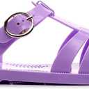 Toddler Sandals Jelly Shoes Girls Unisex Boy Flat Retro Slides Clear Kids Water Slippers Slingback Summer Beach Size 8 Adjustable Buckle Glitter Dress Soft (10 Women/9 Men, Adult Purple)