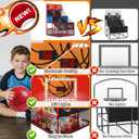 Upgrade Dual Basketball Arcade Game Kids Basketball Hoop with Electronic Scoreboard LED Light 6 Balls Indoor Outdoor Sports Toys Gifts for Boys Girls Ages 3-8 (Red), Adjustable