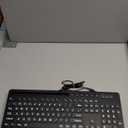 SABLUTE K21 Pro Large Print Backlit Keyboard, Wired USB Computer Keyboards with 7-Colors Backlight, Wrist Rest, Phone Holder, Oversized Letter Keys Easy to See and Type for Laptop, PC, Windows, Black