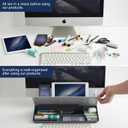 TSJ OFFICE Desktop Whiteboard Dry-Erase-Board - Computer Keyboard Stand White Board Surface Pad with Drawer, Desk Organizers with Accessories for Office, Home, School Supplies - Complete Grey