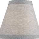 Aspen Creative 51052-5,Hardback Empire Transitional Clip-On Chandelier Shade/Grey Silver Burlap Textured Fabric. 3"Top x 6"Bottom x 5"Slant.Set Of 5.