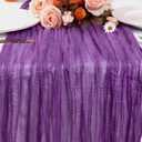 12 Pack Purple Cheesecloth Table Runner 10FT Cheese Cloth Boho Gauze Fabric Table Runner 35 x 120 Inch Rustic Sheer for Spring Holiday Wedding Baby Shower Party Decoration(Purple)