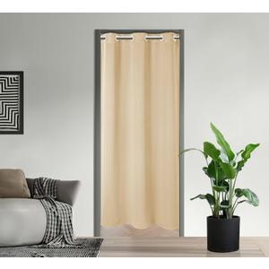 PI Blackout Room Divider Curtains, Thermal Insulated Privacy Curtains for Front Door/Sliding Door/Closet/Patio (Beige, W34XL80)