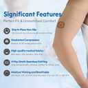 NURCOM Medical Compression Arm Sleeve for Men Women, 2 Pack, 20-30mmHg with Silicone Band for Lymphedema, Lipedema, Pain Relief, Edema, Swelling, Post Surgery Recovery, Beige L
