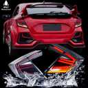Tail Lights Assembly for Honda Civic Type R Hatchback FK7 FK8 2014-2022, Smoke Lens 10th Gen Civic Tail Lamps with Sequential Turning Signal, Plug & Play Dynamic Rear Lights