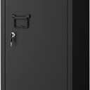 MIOCASA Metal Cabinet Home Office Storage Cabinets with Doors and Shelves Lockable File Cabinet Organizer Coat Lockers for Kids (Black)