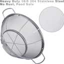3 Pack 18/8 Stainless Steel Colander Sieves(5-Quart, 4-Quart and 3-Quart), Mesh Strainer Net Baskets with Handles & Resting Base for Strain, Drain, Rinse or Steam