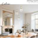 Emliviar Brushed Gold Pendant Light, 3-Light Seeded Glass Chandelier, Modern Pendant Lights for Kitchen Island, DYE286G2-3 BG