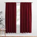 PONY DANCE Home Decor Curtains Set - Window Drapes Thermal Curtain Rod Pocket Xmas New Year Room Darkening Panels/Window Treatments Light Blocking for Living Room, 42 W x 72 L, Red, 2 PCs