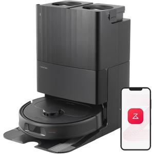 roborock Qrevo S Robot Vacuum and Mop, Self-Drying, Auto Mop Washing, 7000Pa Suction, Self-Emptying & Refilling, 10mm Auto Lifting, 200RPM Spinning Mops, Smart Obstacle Avoidance, Black
