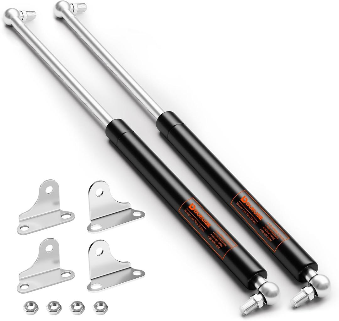Gas Struts 23 inch 100lb (2 Pack)  Perfect for Heavy Lid, RV Bed Storage, Basement Door  Upgraded Carbon Steel, Leak-Proof Seals, 23in Gas Shock Spring Lift Support with Mounting Brackets