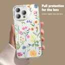 Compatible for iPhone 16 Pro Max 6.9 Case Nature Flower Shockproof Clear Phone Cover for Girls Women