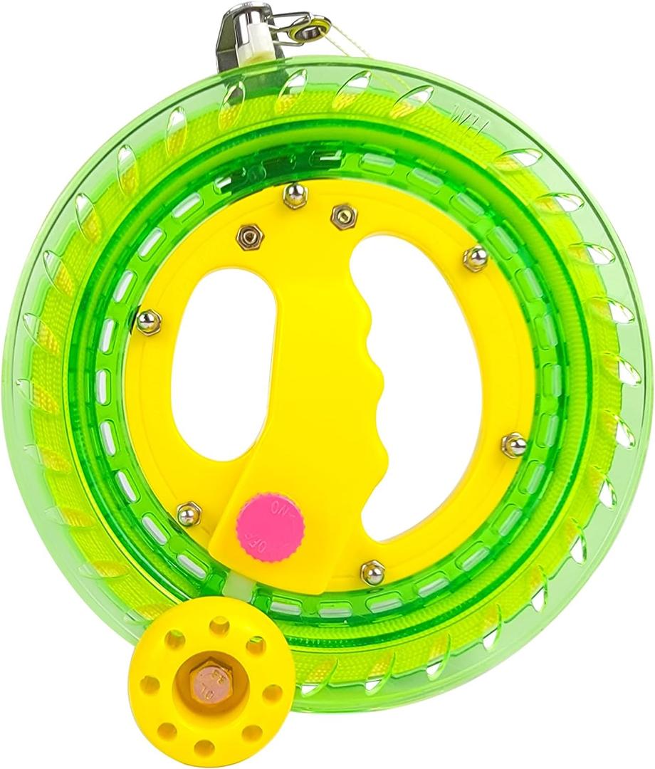 Kite Reel Winder for Adults & Kids - 7.2 Inch Dia, 650FT High Strength String with Connector - Large Handle, Safety Lock, Kite Line Winder for Effortless Flying and Control. (Green) Kite Reel Winder for Adults & Kids - 7.2 Inch Dia, 650FT High Strength String with Connector - Large Handle, Safety Lock, Kite Line Winder for Effortless Flying and Control. (Green)
