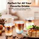 50 Pack 12 oz Round Bottom Plastic Cups with Sip Lids, Strawless To Go Iced Coffee Latte Cups, Disposable Clear Boba Tea Smoothie Cup for Cold Beverage Shops, Party, Picnics, Takeout, Office