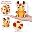 Elcoho 16 Piece Safari Mini Stuffed Jungle Animal Set - Small Stuffed Forest Animal 3.75 Inch Animal Keychain Plush Toys for Kids Birthday Parties