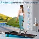 Walking Pad Treadmill with Incline, Under Desk Treadmills for Home Office Small, 2.5HP Brushless Motorized, App Compatible, Portable Walking Pad with Remote Control, 265lb Capacity