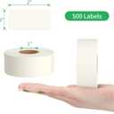 2 x Methidc Dissolvable Food Storage Labels Dissolves in Water in 30 Seconds - No Adhesive Residue - Perfect for Glass, Metal, Plastic Containers Blank White 1 X 2 Inch 500 Stickers(1 Roll)