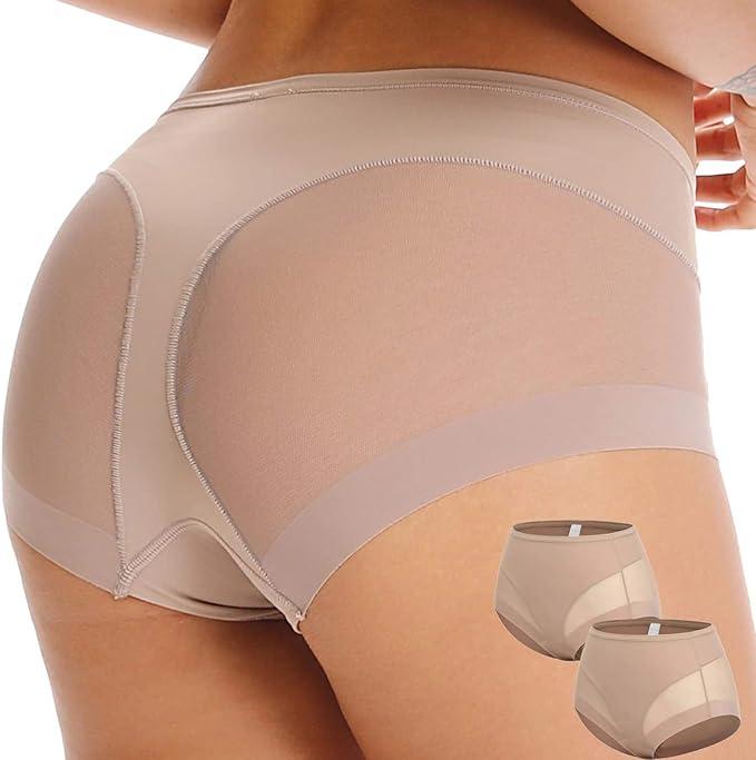 Tummy Control Panties for Women Sexy Seamless Underwear Comfy Mesh Shapewear No Show Shaping Briefs Butt Lifter, Medium