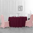 120 Inch Stain and Wrinkle Resistant Washable Polyester Table Cloth, Decorative Table Cloth for Dining Table, Buffet Parties and Wedding, Burgundy