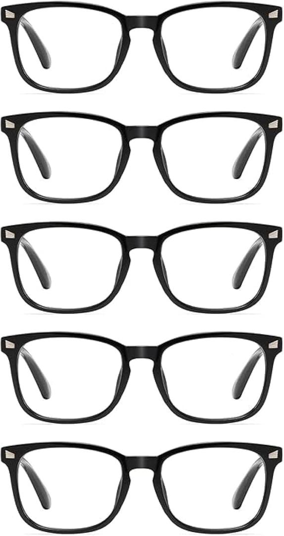CCVOO Mix & Match Reading Glasses for Women - Lightweight, Comfortable Fit, Clear Vision - Blue Light Blocking (Black)