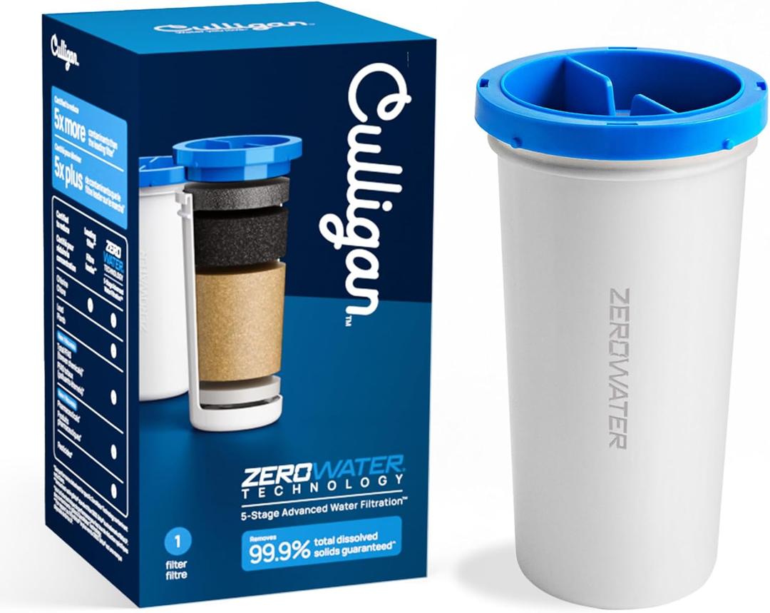 Culligan with ZeroWater Technology Filter Replacement, 5-Stage Advanced Water Filter 1 Count