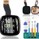 for Fitbit Versa 4 Screen Replacement for Fitbit Versa 4 FB523 LCD Display Repair for Fitbit Versa 4/ Sense 2 LCD Touch Screen Digitizer Assembly Replacement Kits Black