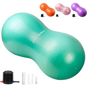 INPANY Peanut Ball - Anti Burst Exercise Ball for Labor Birthing, Physical Therapy for Kids, Core Strength, Flexible Seating, Home & Gym Fitness, Sensory Chair Wiggle Seat for Boys and Girls (Green)
