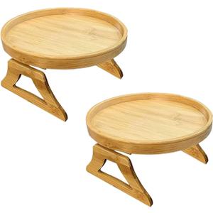 Wood Sofa Armrest Tray, Arm Couch Tray, 2 Pieces, Clip on Tray Sofa Table for Remote, Snacks, Drinks, Phone, Cups,1