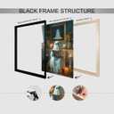 Trendy Halloween Bathroom Ghost Wall Art Ghost On Toilet Reading Newspaper Canvas Posters Goth Dark Academia Horror Prints Painting For Living Room Bedroom Wall Decor 16x24in Unframed (16L" x 24W")