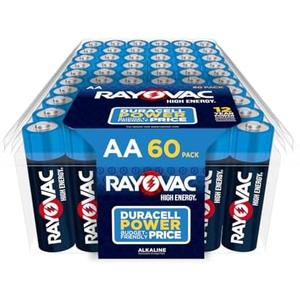 Rayovac AA Batteries, Double A Battery Alkaline, 60 Count 2 Pack