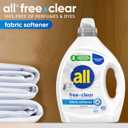 all free clear, Original, Liquid Fabric Softener for Sensitive Skin, Unscented and Hypoallergenic, Concentrated, 80oz, 200 Loads