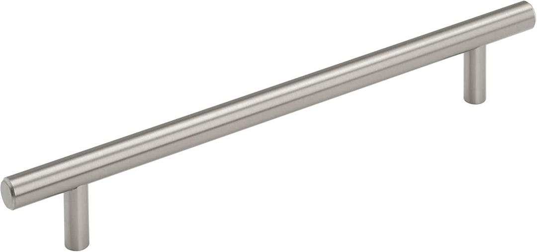 Amerock Bar Pulls 7-9/16 inch (192mm) Center-to-Center Satin Nickel Cabinet Pull, BP40518G10